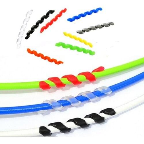 15 pcs/ lot Bicycle Brake Cable Housing Protector Rubber Anti-friction Bike Frame Guard Line Pipe Wrap Spiral Sleeve brake cable