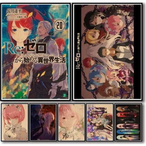 WTQ Re: Life In Another World From Scratch Retro Poster Anime Posters Canvas Painting Wall Decor Wall Art Picture Home Decor