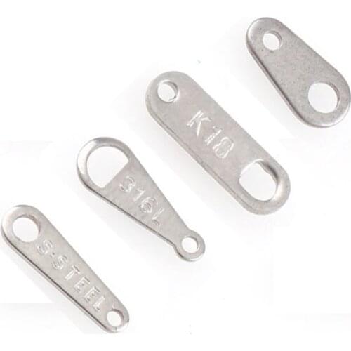 100PCs Stainless Steel "S.Steel" Connector Pendant DIY Findings 316L K18 Connectors For Jewelry Making Silver Tone