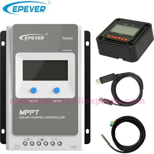 Solar charger mppt EPEVER solar power controller 12V/24V Tracer4210AN MT50 Meter and USB cable 40A 40amp Temp sensor cable