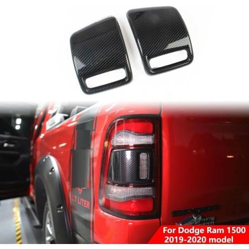 Carbon Fiber For Dodge Ram 1500 2019 2020 2021 Car Rear Light Cover Trim Taillight Decoration Trims Sticker Styling Accessories