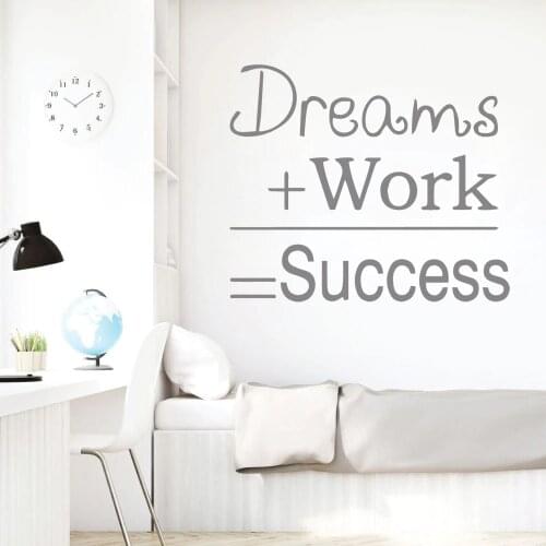 Inspiring Dreams Quotes Pharse Wall Sticker Mural Decor For Office Room Sentences Success Wall Decal stickers on the wall