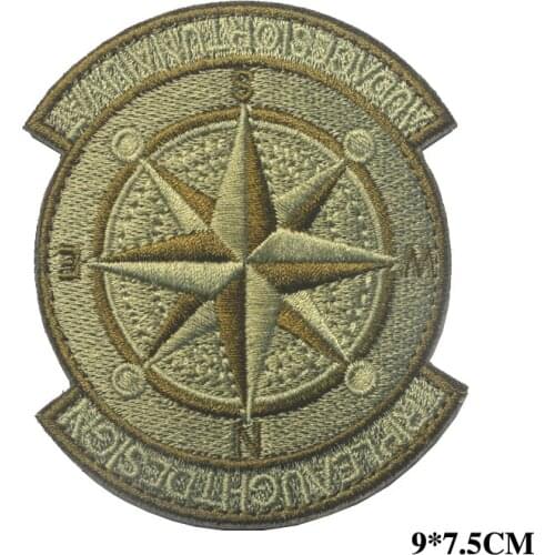 Embroidered Gray Mariners Compass Navigation Nautical Ocean Military Patch Iron On badge applique