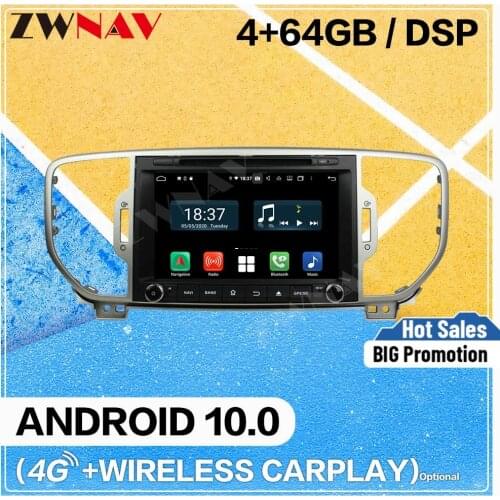 128GB Carplay Android 10.0 screen Car DVD Player for Kia Sportage 2016 2017 2018 WiFi GPS Navigation Auto Radio Stereo Head unit