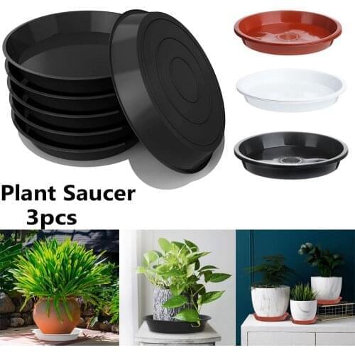 3Pcs Plastic Durable Plant Saucer Round Heavy Duty Drip Trays Flower Pot Plastic Tray Saucers Indoor Outdoor Garden Supplies
