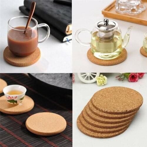 6pcs/Set Wood Cork Drink Coaster Coffee Cup Mat Tea Mug Pad Placemat Non-Slip Heat Insulated Tablemat Kitchen Home Decor