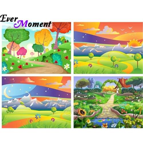 Ever Moment Diamond Painting Cartoon Sun Moon Picture Embroidery Mosaic Handmade Decoration Diamond Display Gift Kits ASF2279
