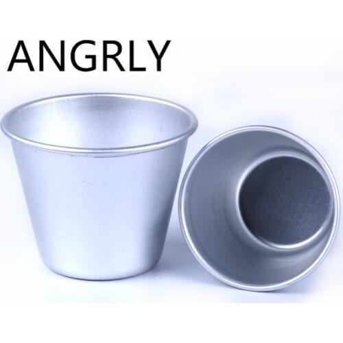ANGRLY 10pcs Stainless Steel Half Football Form Kitchen DIY Baking Western Cup Baking Cake Mould Oven Pudding Jelly Dessert