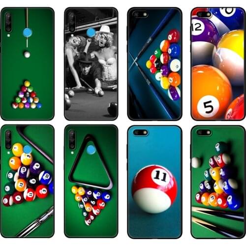 Black tpu Case For Huawei Honor 20 Lite 10 10i 20S 30S 30 Case Honor 7A 7s 7C Case billiard ball sports Gentlemanly Printing