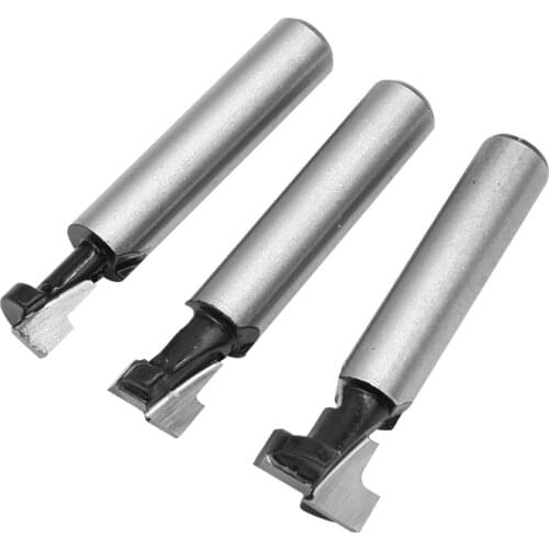 Woodworking Milling Cutter Face Milling Cutter 8mm Handle Keyhole Knife T-shaped Keyhole Wood Wall Frame Hole Three-piece Set