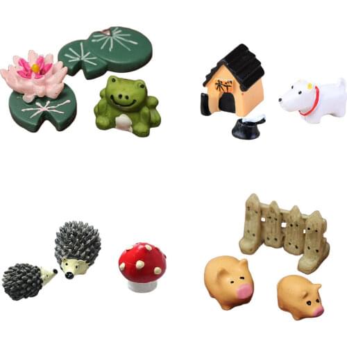 Pig Duck windmill Animal Miniature Garden DIY Fairy Garden Ornament Miniature Resin Figurine Craft Plant Pot Decor AL3310