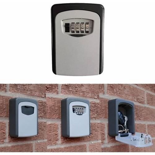 Door hardware key safe Wall-Mounted Key Storage Box Combination Key Storage LOCK Box Aluminum OS5401