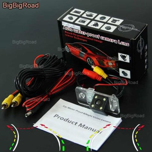 BigBigRoad Car Intelligent Dynamic Track Rear View Camera Reversing Camera For Audi A3 A6L A6 A8 A4 B6 / B7 / B8 Q7 S5 S6 S8 RS4