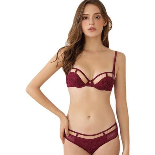 3/4 cup rims bra nightclubs sexy lace gathered cute bra French sexy lingerie bra set