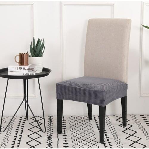 Contrast Colour Dining Chair Covers Spandex Stretch Seat Slipcover Jacquard Patchwork Party Chair Protector Decor Housse Chaise
