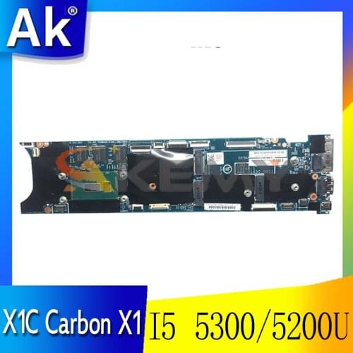 Akemy 448.01430.0011 For Lenovo Thinkpad X1C Carbon X1 Laptop Motherboard 00HT347 00HT341 CPU I5 5300/5200U 8G RAM 100% Test