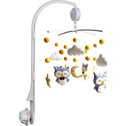 DIY Baby Rattle Sensory Toys for Children Mobile Crib Holder Rotate Bracket Kids Bed Bell Wind-up Music Box Hanging Toys