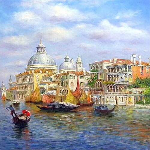 DIY Digital Painting By Numbers Package Venetian channel oil painting mural Kits Coloring Wall Art Picture Gift frameless