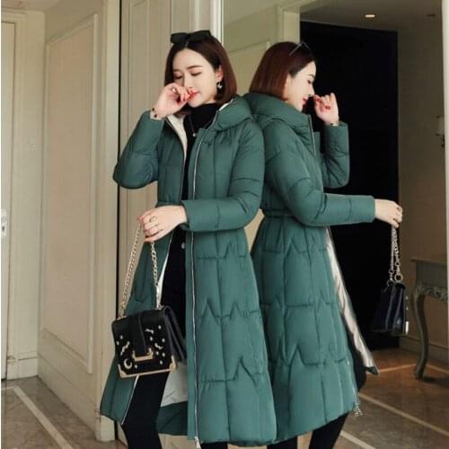 New Style Female Winter Parkas Mujer White Slim Long Cotton Clothes Thick Loose Green Coats Womens Warm Red Fashion Clothing