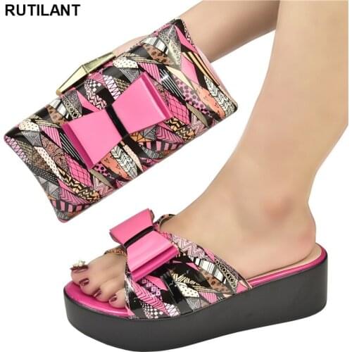 New Shoes and Bag for Party Wedding Womens Platform Heels Patent Leather Wedding Shoes for Women Bride Wedges Shoes for Women