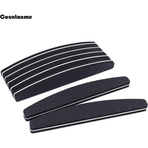 20Pcs Professional Nail File Sponge Sandpaper Nail Files Buffer For Manicure Half Moon Lime 100/180 Nail Tools