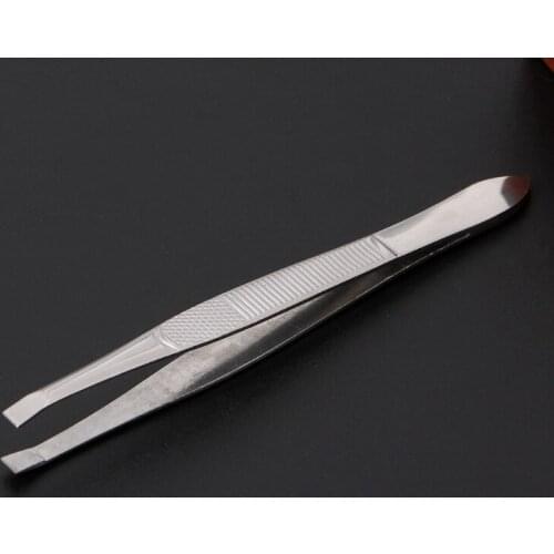 Eyebrow Tweezer Professional Stainless Steel Eyebrow Hair Removal Tweezer Flat Tip Tool New Easier Grip
