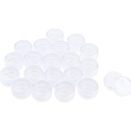 20, 3g, Plastic Jar,BPA Free,Empty Cosmetic Container,Round Pot W/Screw Lids