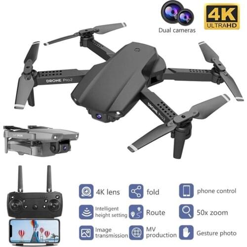 Dual-lens UAV Folding Quadrocopter Air Pressure Fixed Altitude Remote Control Aircraft E99 Pro2