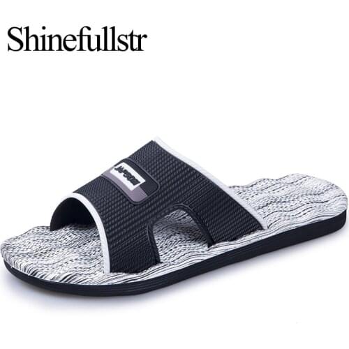 Fashion men slippers slides for outdoor beach summer mens slipers flat lightweight soft slipper big size pantoufle homme 46 47