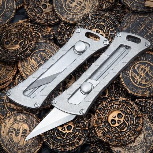 Push-pull telescopic knife function emergency medical EDC titanium alloy high hardness portable outdoor rescue tool knife