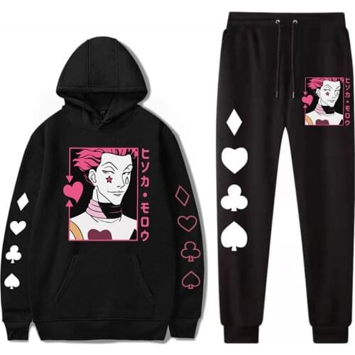 Anime Hunter X Hunter Hoodies Pants Suit Unisex Hisoka Sweatshirt Hip Hop Clothes