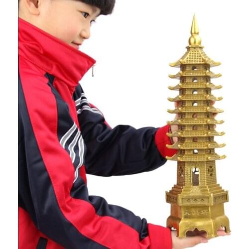 TOP GOOD # HOME lobby hall protection Town house Exorcise evil spirits Talisman brass WENCHANG pagoda FENG SHUI 29CM