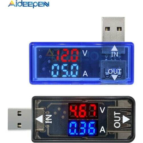 5V Dual Display LED USB Tester Digital Voltmeter Ammeter Car Mobile Power Bank Voltage Detector Volt Monitor Charger Doctor