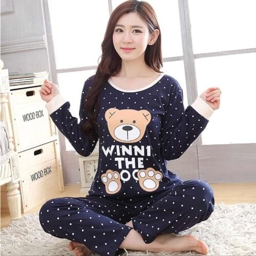 Spring and Autumn Pajamas Womens Long Sleeve Milk Silk Cartoon Set Turtleneck Cute Home Furnishing Pattern