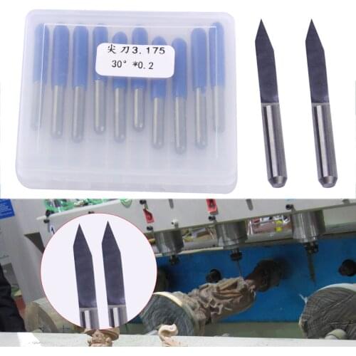 LETAOSK 10pcs V-Shape Tungsten Steel 30 Degree 0.2mm PCB Engraving Bit CNC Router Tool