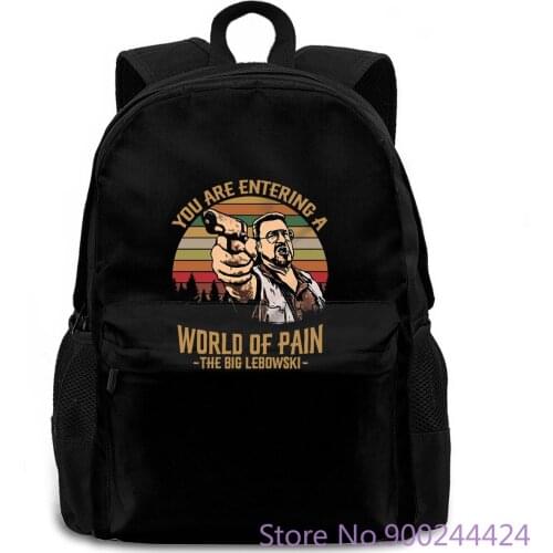 You Are Entering A World of Pain The Big Lebowski Vintage Retro Walter Sobchak New women men backpack laptop travel school