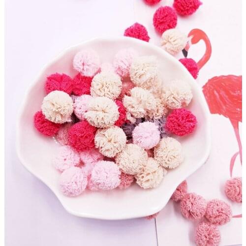 100pcs/lot 1.5cm elastic mesh Flower Ball For Children Hair Accessories Artificial Fabric Flowers For Headbands