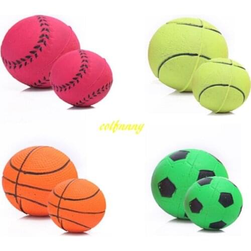 100pcs/lot Fast shipping 4.7cm & 6.3cm Colorful Rubber Pet Dog Elastic Ball Funny Playing Large Dog Throw Toys