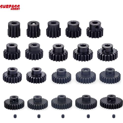 2pcs M1 5mm 11T 12T 14T 15T 17T 18T 20T 21t 22T 24T 25T 26T 28T 30T Steel metal Pinion Motor Gear For 1/10 Rc Model Car Motor