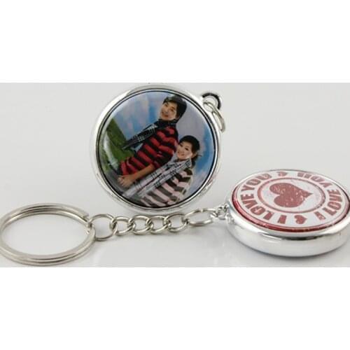 37mm keyring button badge keychain button badge blanks material Double side printing button badges 100pcs/PKG