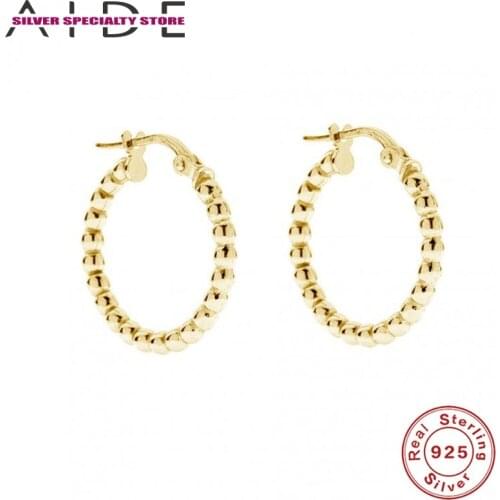 AIDE 925 Silver Earrings Round Earrings For Women Earrings 2020 Trend Drop Earrings For Girl Fine Jewelry Pendientes Aretes