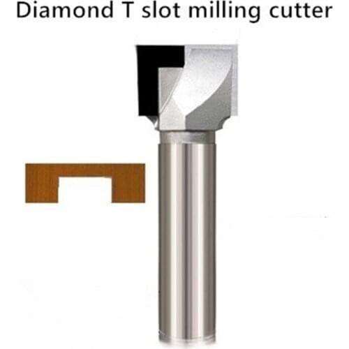 Diamond woodworking tool PCD shank cleaning bottom router bits for CNC wood T slot type end milling drilling engraving cutter