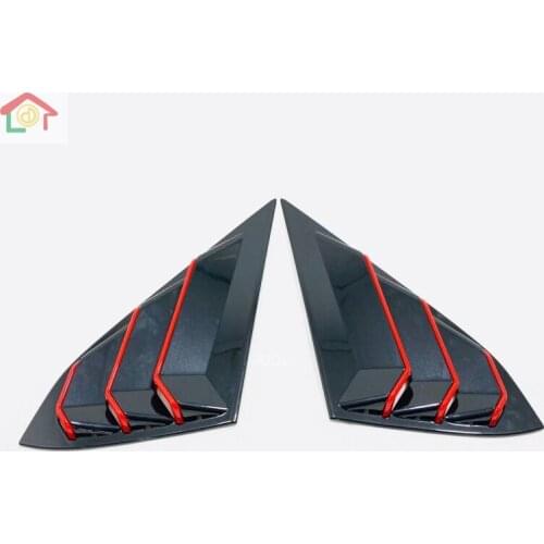 For Honda Civic 10th Gen 4dr Sedan-Rear Window Triangle Shutters trim Cover-ABS Black 2016 To 2019 Car exterior Accessories