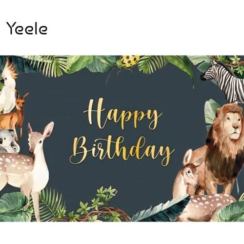 Yeele Birthday Backdrop Photocall Party Decor Baby Shower Jungle Animal Poster Background Photos For Photography Studio Shoots