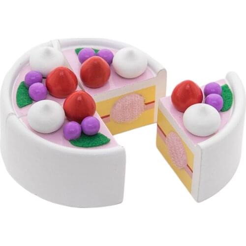 Birthday Fruit Cake Child Play Food Kitchen Food Pretend Role Toy Cutting Game Set