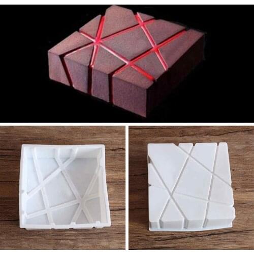 JX-LCLYL Silicone Cube Magma Cake Mold Dessert Mousse Chocolate Baking Pan Tools White