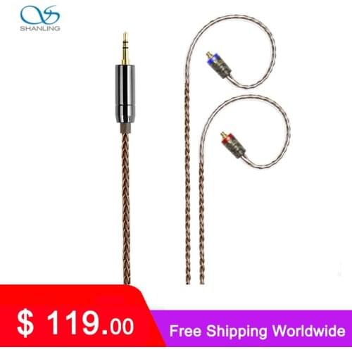 SHANLING EL1 2.5/4.4mm Balanced 3.5mm Single-ended MMCX Earphone Cable Furukawa Single Crystal Core Copper for ME700 ME500