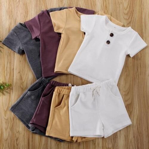 Toddler Boys Clothing Set Infant Kids Baby Boy Outfit Sets Short Sleeve Shirt T-shirt Tops+Short Pants Clothes 0-24M