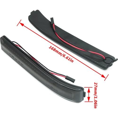 Smoked LED Side Wing Dynamic Turn Signal Light Flowing Rearview Mirror Indicator Blinker Light for Ford F150 SVT Raptor 09-2014