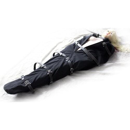 Leather Full Body Bondage Bag Arm Binder Straitjacket Sexs Mermaid Mummy Sleeping Sack Slave Body Restraints Adult Sex Toys